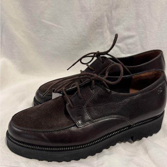 Paul Green Dark Brown Leather Suede Oxford Loafers Size 6 NEW - Picture 2 of 6